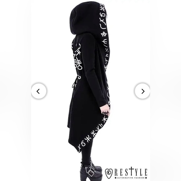 Runic jacket with oversized hood "RUNES HOODIE" - Picture 2 of 5